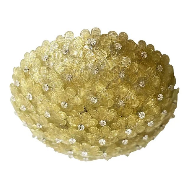 Gold-Flowers Murano Glass Flush Mount by Simoeng For Sale - Image 9 of 9