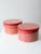 This is a pair of vintage hat boxes. Red and white "candy cane" striped paper colors the round hat boxes. They have red...