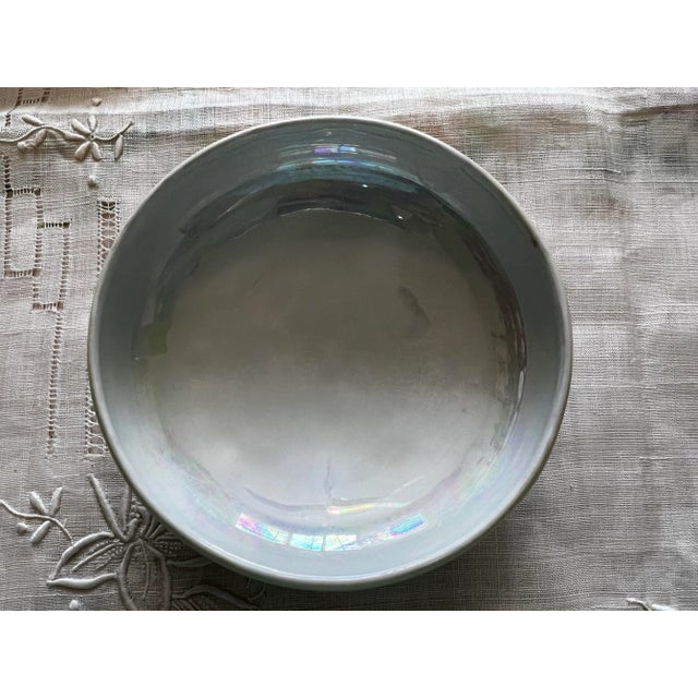 Early 20th Century Royal Bavaria Porcelain Bowl Hand Painted With Opalescent Interior Early 20th Century For Sale - Image 5 of 7