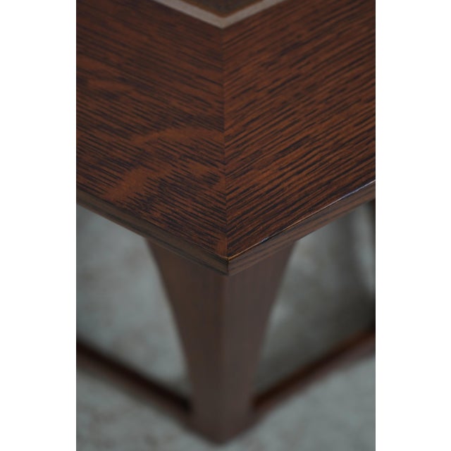 Wood Stickley Mission Oak Hexagon Tile Top Table Tabouret For Sale - Image 7 of 11