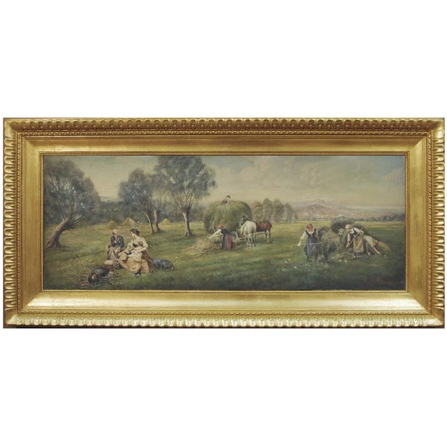 Emilio Pergola, Country Landscape, Italy, Oil on Canvas, Framed For Sale - Image 7 of 7