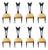 Set of 8 MCM Dining Chairs in the Style of Umberto Mascagni For Sale