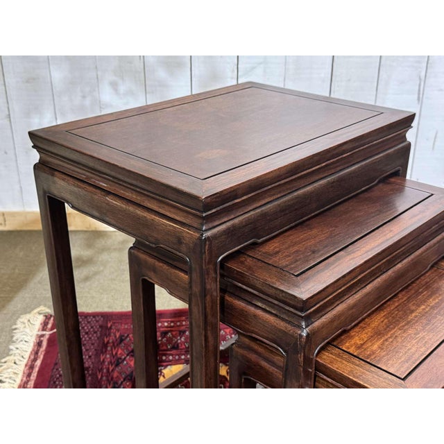 Nesting Mahogany Tables, 1970s, Set of 4 For Sale - Image 11 of 14
