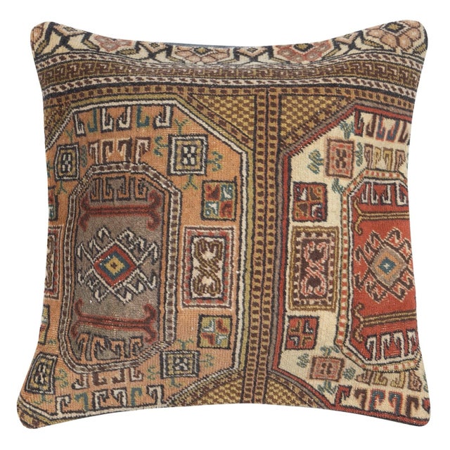 Bring history and warmth into your home with this vintage handmade Turkish wool rug cushion cover set. This pair of...