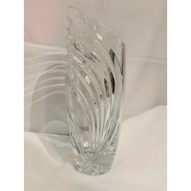 1990s Lenox Crystal Asymmetrical Swirl Vase For Sale - Image 10 of 10