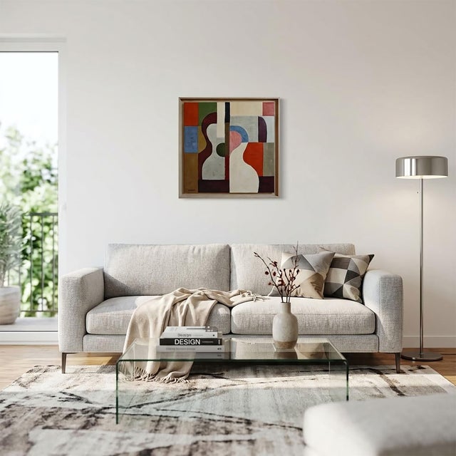 À Deux Voix, Contemporary Geometric Abstract Oil Painting, Framed by Sophie Dumont For Sale - Image 9 of 9