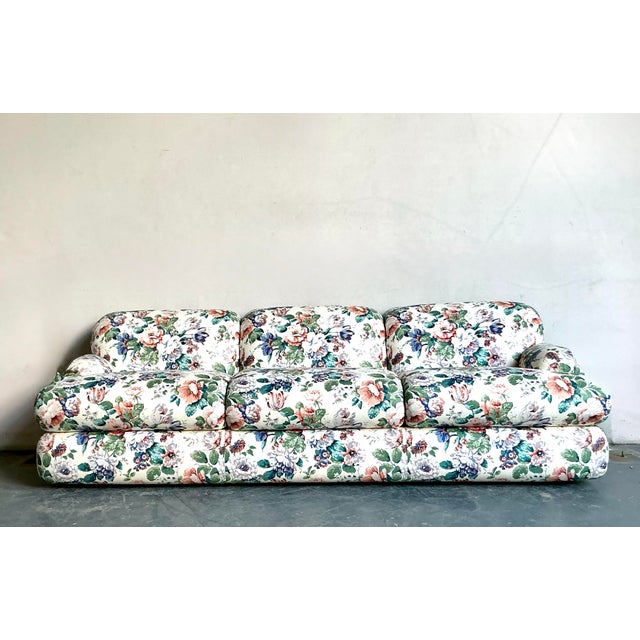 Vintage Regency Printed Floral Sofa For Sale - Image 4 of 12