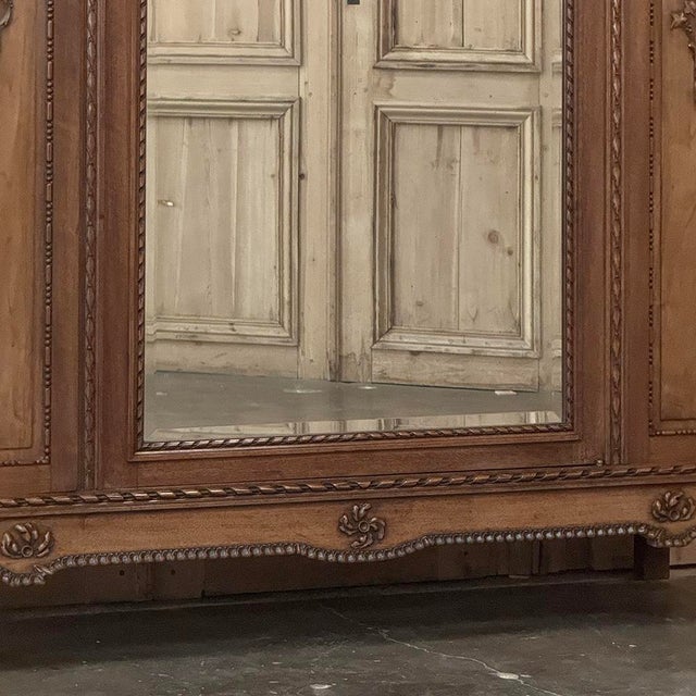 Chestnut 19th Century French Louis XVI Walnut Armoire For Sale - Image 8 of 18