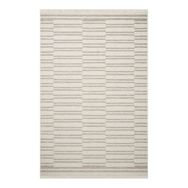 Amber Lewis x Loloi Malibu Ivory / Dove 2'-3" x 3'-9" Accent Rug For Sale