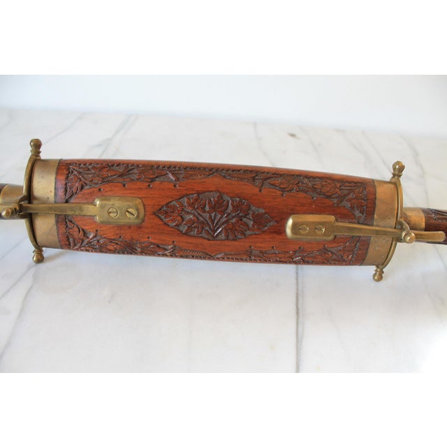 Mid-20th-Century Hand-Carved Wooden Knife and Fork Set For Sale - Image 4 of 13