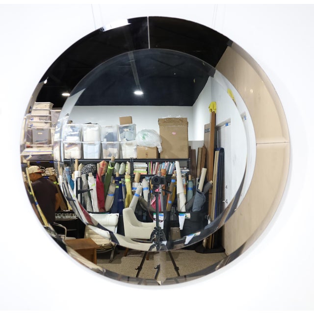 Karl Springer Saturn Mirror With Bronzed Mirror Border For Sale In Dallas - Image 6 of 6