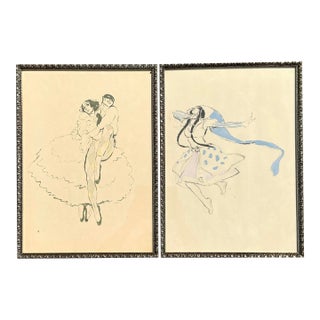 Vintage MCM Ballet Ruese Prints - Set of 2 For Sale