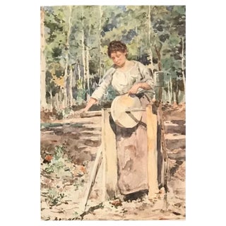 Marie Désiré Bourgoin, Blade Sharpening, Watercolor For Sale