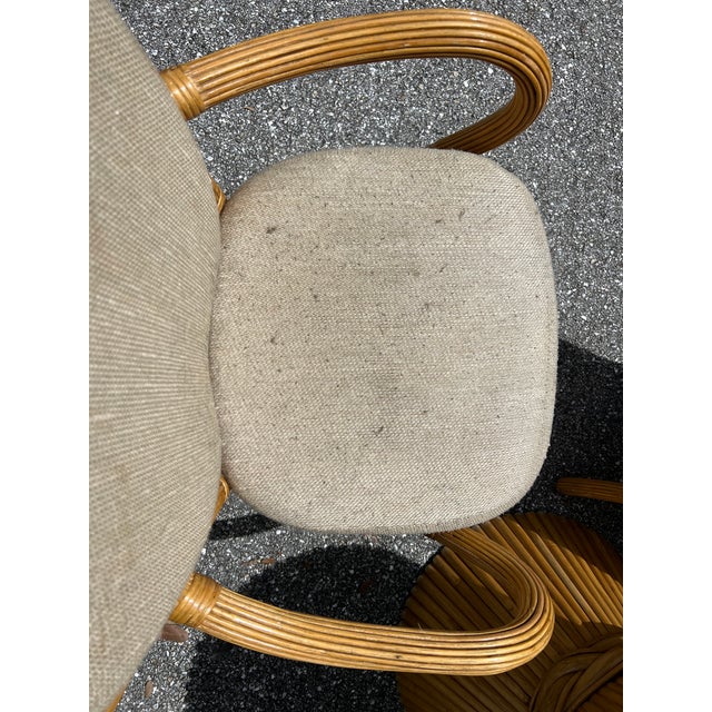 1960s 1960s Bamboo Rattan Dining Table 4 Chairs For Sale - Image 5 of 11