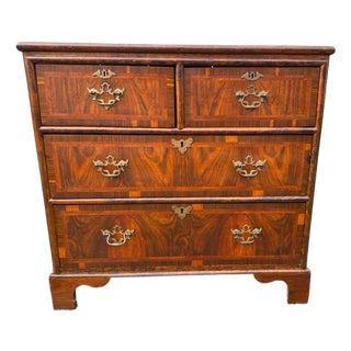 Antique Georgian Style Burr Walnut Chest of Drawers For Sale