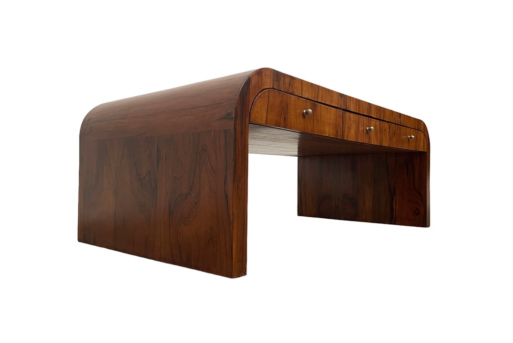 National TableStereo vintage620×250×220 Early 20th Century Art Deco Brazilian Rosewood Veneer Waterfall