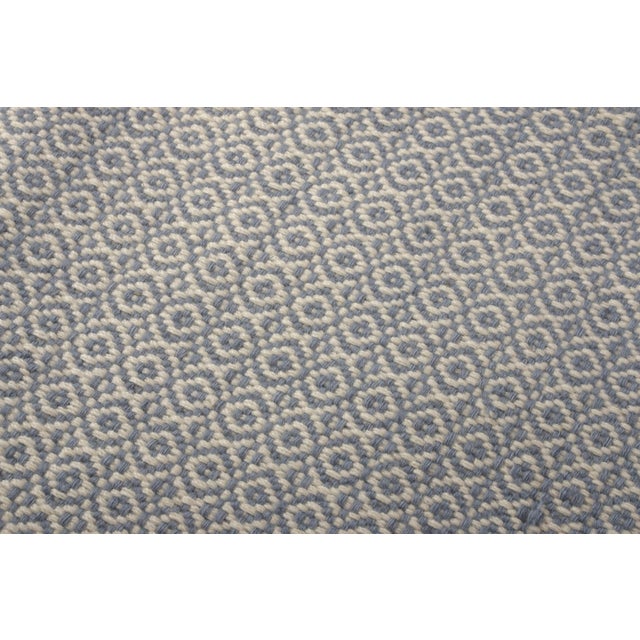 Textile Rug & Kilim’s Contemporary Flatweave in Blue & White Geometric Patterns For Sale - Image 7 of 7