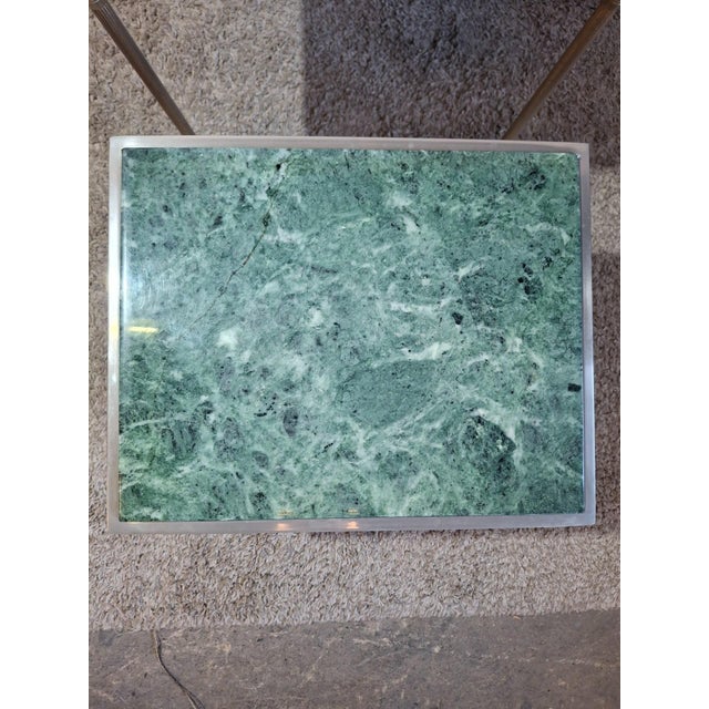 Nesting Tables in Green Marble and Metal, 1960s, Set of 3 For Sale - Image 9 of 13