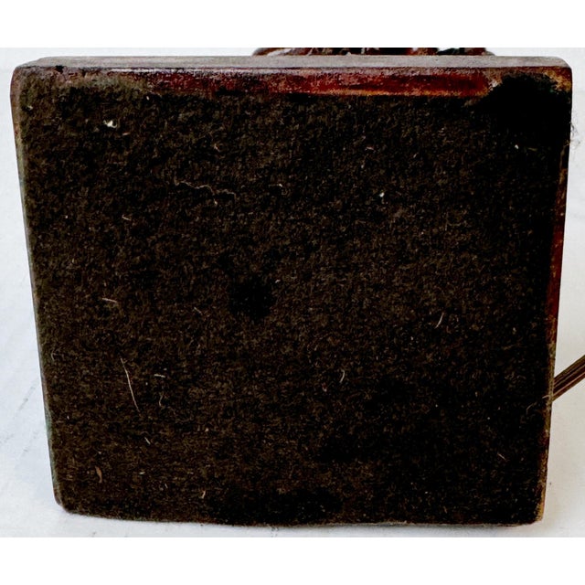 Black Forrest Art Deco Carved Cherub Presenting Bouquet of Flowers Lamp, C.1925 For Sale - Image 9 of 10