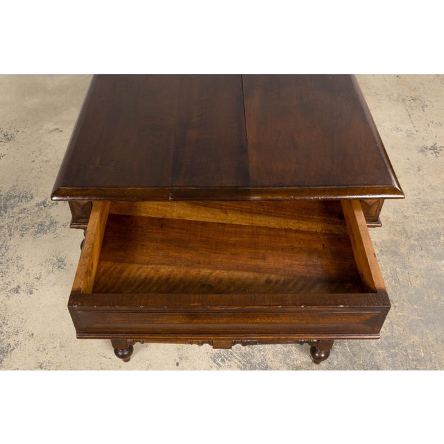 Late 19th Century French Louis XVI Style Walnut Writing Table With Side Drawers For Sale - Image 14 of 18