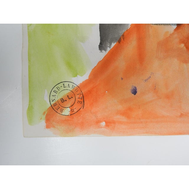 Early 20th century watercolor on sketchbook paper portrait of Tahitian woman by Bernard Lamotte (1903 – 1983) France/New...