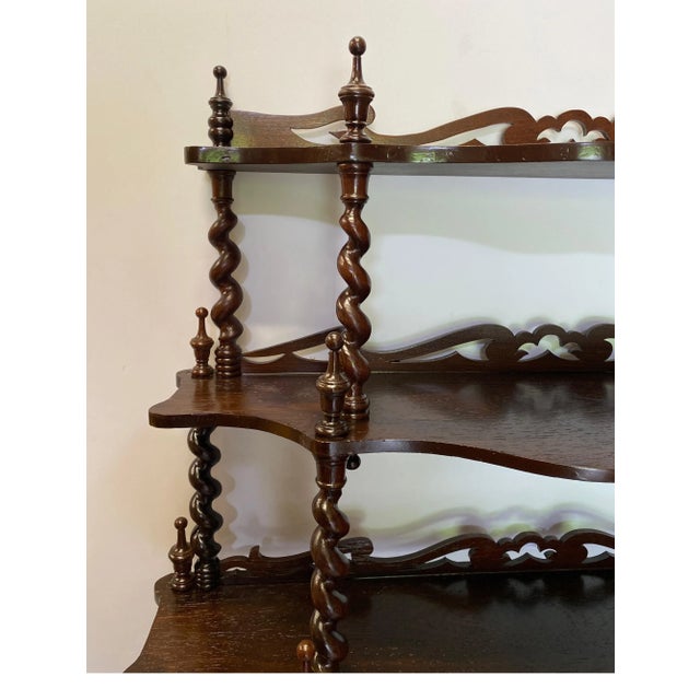 19th Century Walnut Barley Twist Bookcase Etagere For Sale - Image 4 of 10