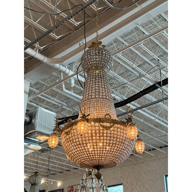 1990s Jumbo Oversized Empire Deer Head 12 Lights Chandelier For Sale In Atlanta - Image 6 of 6