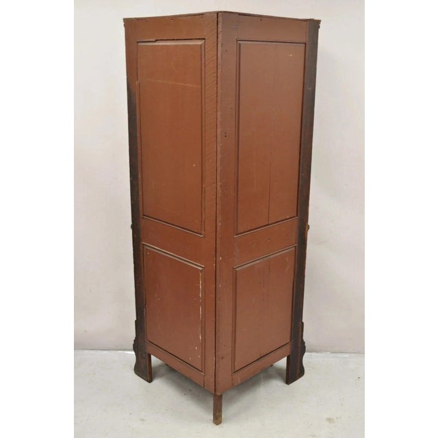 Antique Victorian Renaissance Oak Glass Door Carved Curio Corner China Cabinet For Sale - Image 10 of 12
