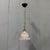 Small Pressed Glass Pendant Lamp with Chain and Ceiling Rose from Holophane, 1930s For Sale - Image 3 of 18
