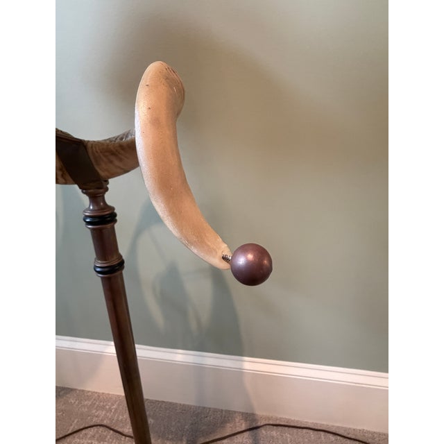 Chapman Manufacturing Company Vintage Chapman Ram’s Horn Floor Lamps - a Pair For Sale - Image 4 of 10