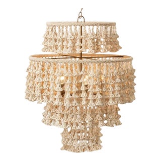 Made Goods Organic Modern Coco Beads McKenzie Chandelier For Sale