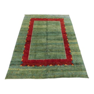Vintage Hand Knotted Persian Gabbeh Rug. 9'11"x 12'8" For Sale