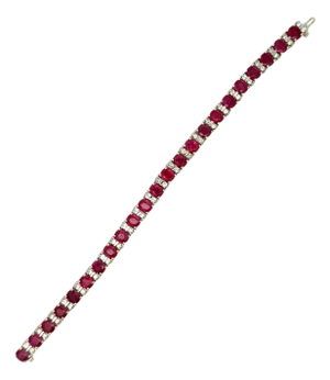Superb Ruby Diamond 14k Two-Tone Gold Bracelet