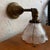 Antique Industrial Brass Wall Sconce With Holophane Glass Shade For Sale - Image 11 of 13