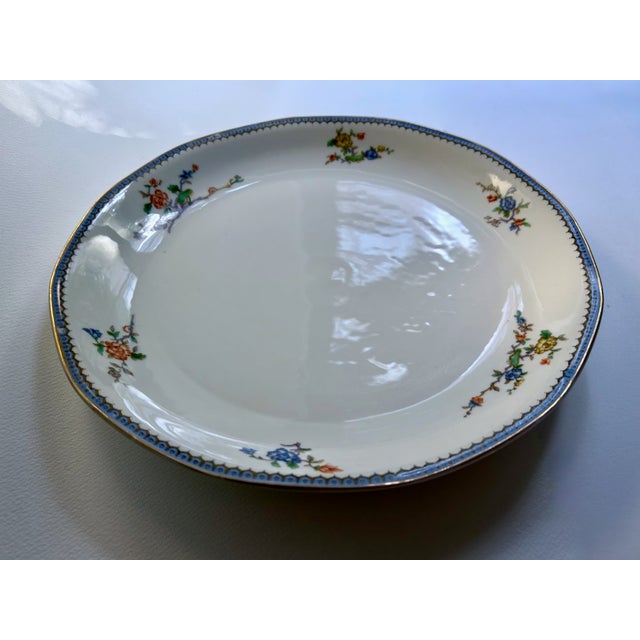 Limoges, France Haviland Limoges Blue Border Porcelain Serving Platter For Sale - Image 4 of 18