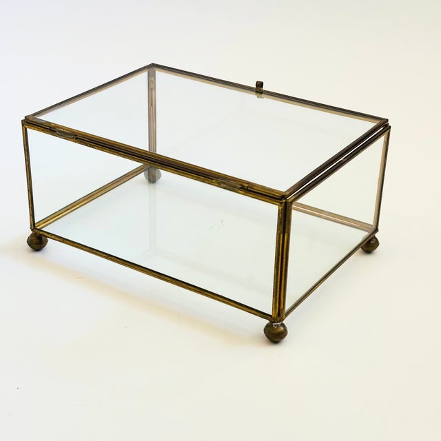 Vintage Glass and Brass Box For Sale In San Francisco - Image 6 of 9