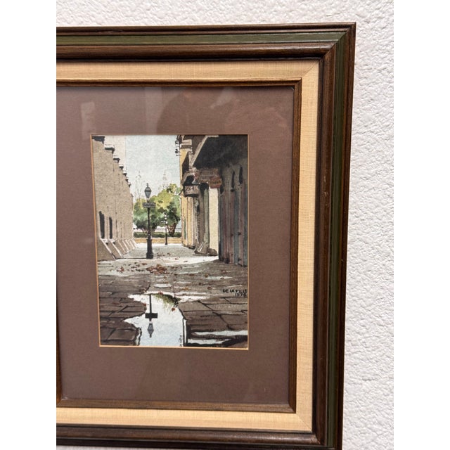 Paul De La Fille New Orleans Watercolor Painting, Framed For Sale - Image 9 of 12