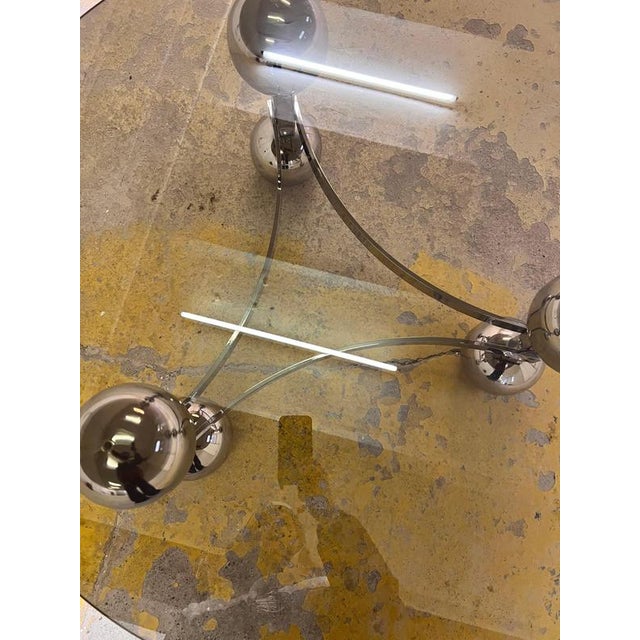 Gray Coffee Table in Chrome and Smoked Glass For Sale - Image 8 of 11