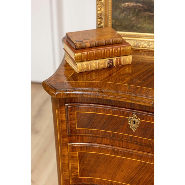 Tuscan 1890s Walnut and Mahogany Four-Drawer Commode with Banding Inlay For Sale - Image 14 of 15