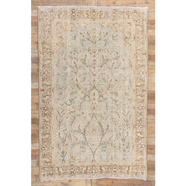 Distressed Antique Persian Tabriz Rug - 06'03 X 09'07 For Sale - Image 9 of 9