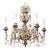 1930s Genovese Two-Tone Giltwood & Crystal Chandelier, Italy For Sale