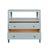 Not Yet Made - Made To Order Matthew Izzo Home Douglas Textured Light Blue Linen Two Drawer Side Table With Open Shelf and Polished Brass Knobs For Sale - Image 5 of 8
