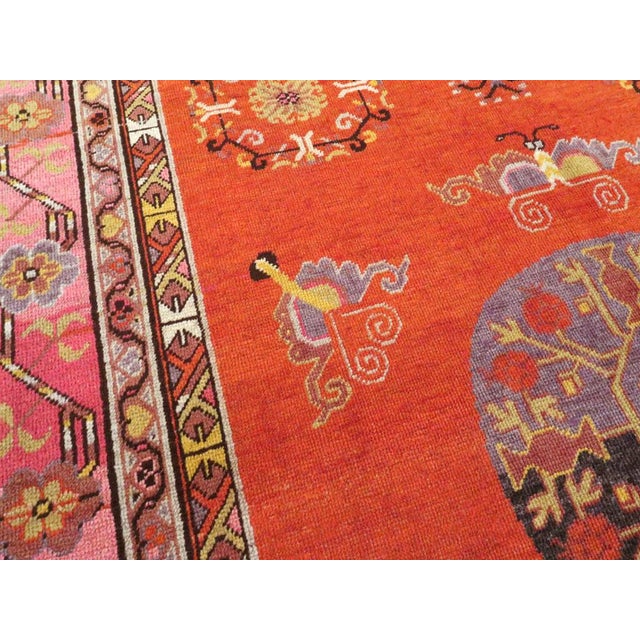 Early 20th Century Galerie Shabab Collection Early 20th Century East Turkestan Khotan Rug For Sale - Image 5 of 9