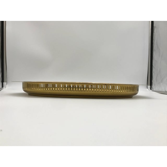 Metal 1980s Brass Etched Serving Tray by Rosemar For Sale - Image 7 of 10
