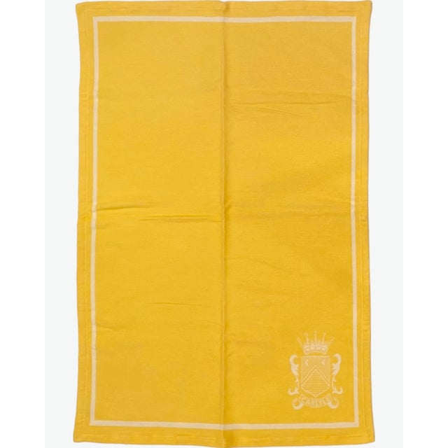 Yellow 5-Star Carlyle Hotel NYC Frette Blanket Yellow Cotton For Sale - Image 8 of 12