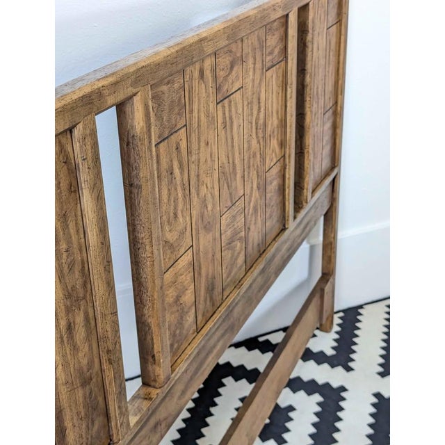 1970s 1970s MCM Drexel Woodbriar Queen Size Headboard For Sale - Image 5 of 7