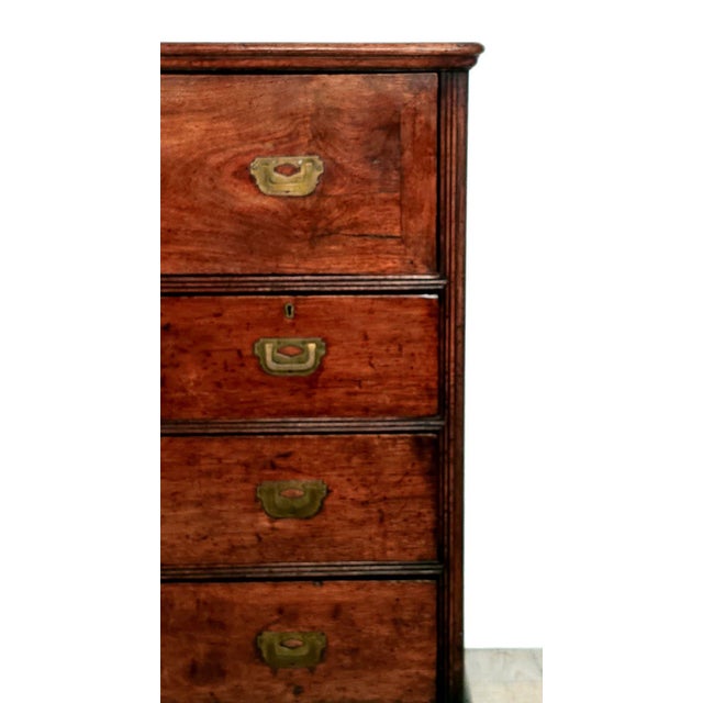 Campaign Secretary Chest of Drawers, 19th Century English For Sale - Image 10 of 11