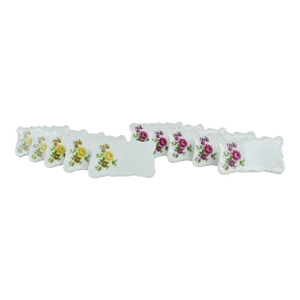 Late 20th Century Vintage Floral Design China Table Setting Name Place Tags- Set of 10