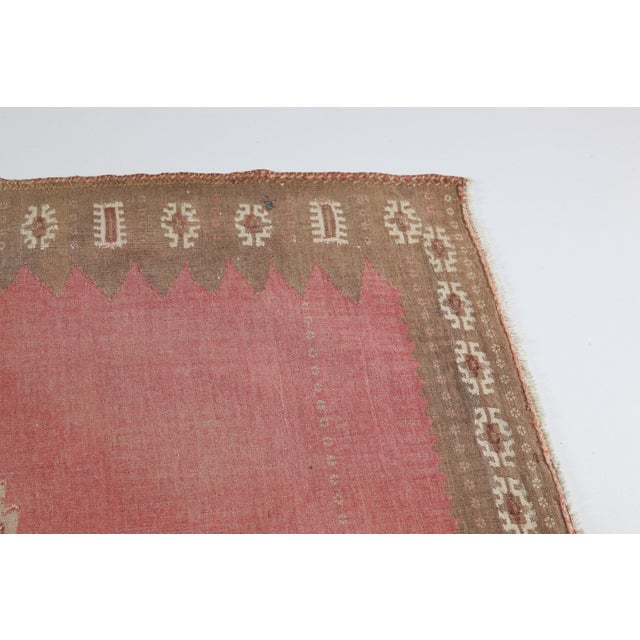 Textile 1940s Vintage Red Tones Old Sofrah Floor Kilim Rug For Sale - Image 7 of 12