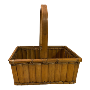 Vintage Bamboo Basket With Handle